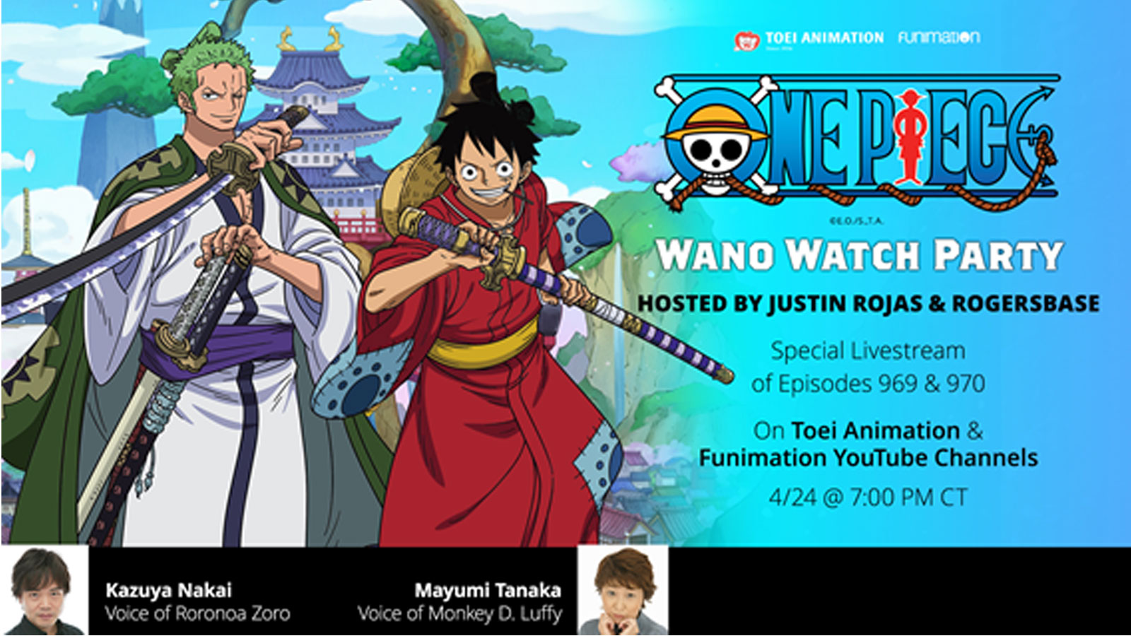 TOEI ANIMATION AND FUNIMATION PRESENT “ONE PIECE WANO WATCH PARTY” GLOBAL SIMULCAST FAN EVENT COMING APRIL 24!